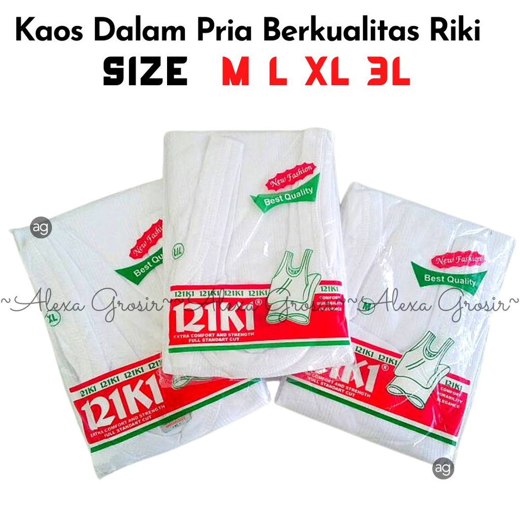 Super RIKI MLXL3L Kaos Dalam Pria Singlet Sleveless - 1 pcs - Putih -Alexagrosir-