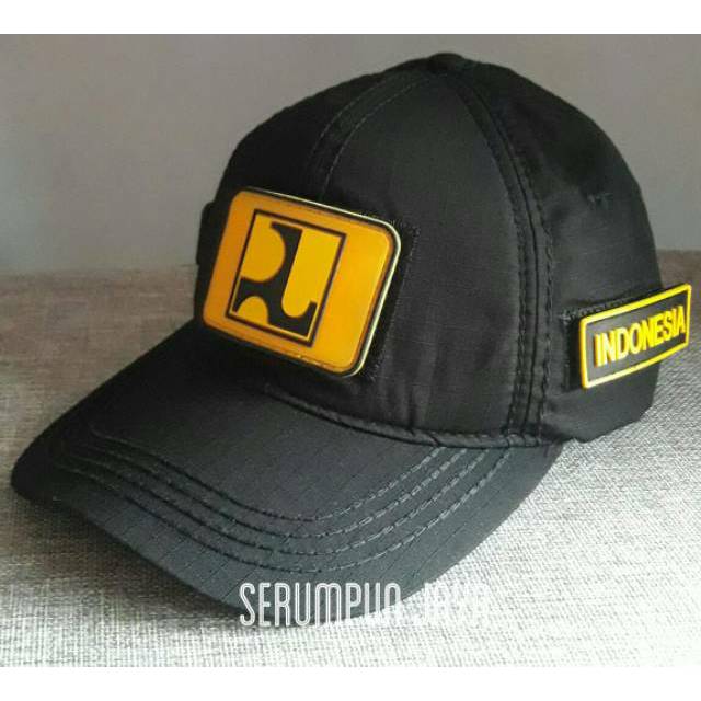 TOPI PUPR - TOPI PUPR 3PATCH VELCRO HITAM