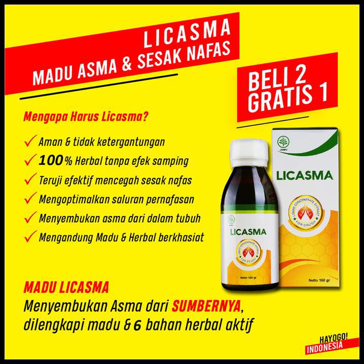 

LICASMA MADU HERBAL Obati ASMA Lebih Hemat beli 2Gratis1