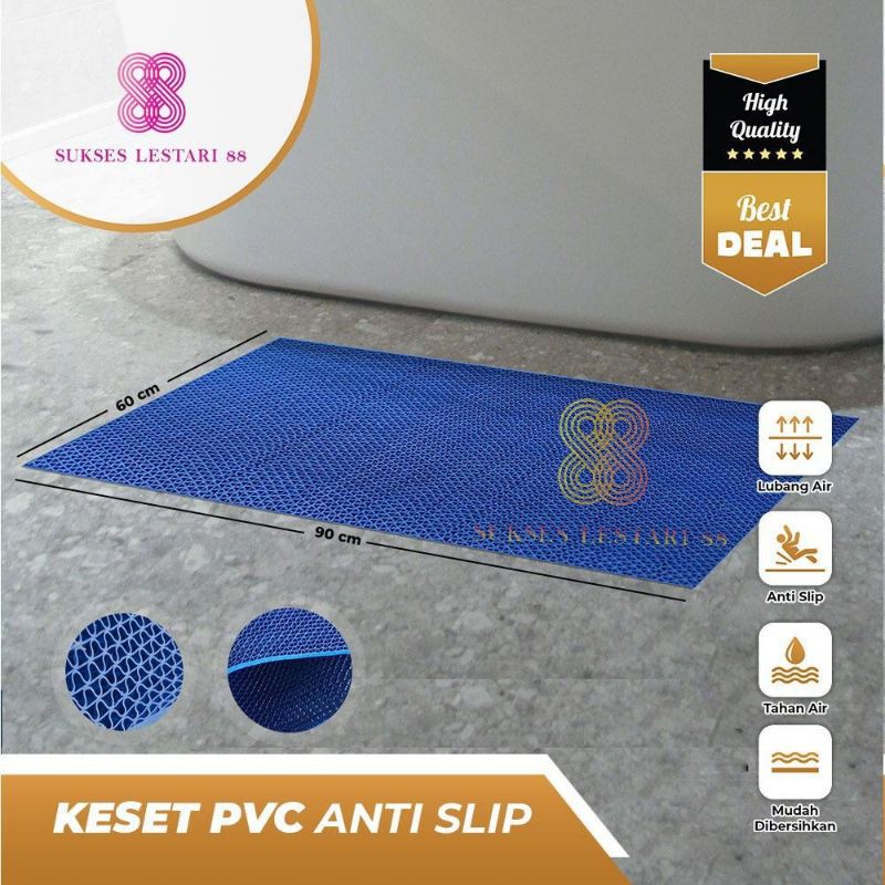 Keset Karpet PVC Anti Slip 60 x 90 - Jaring