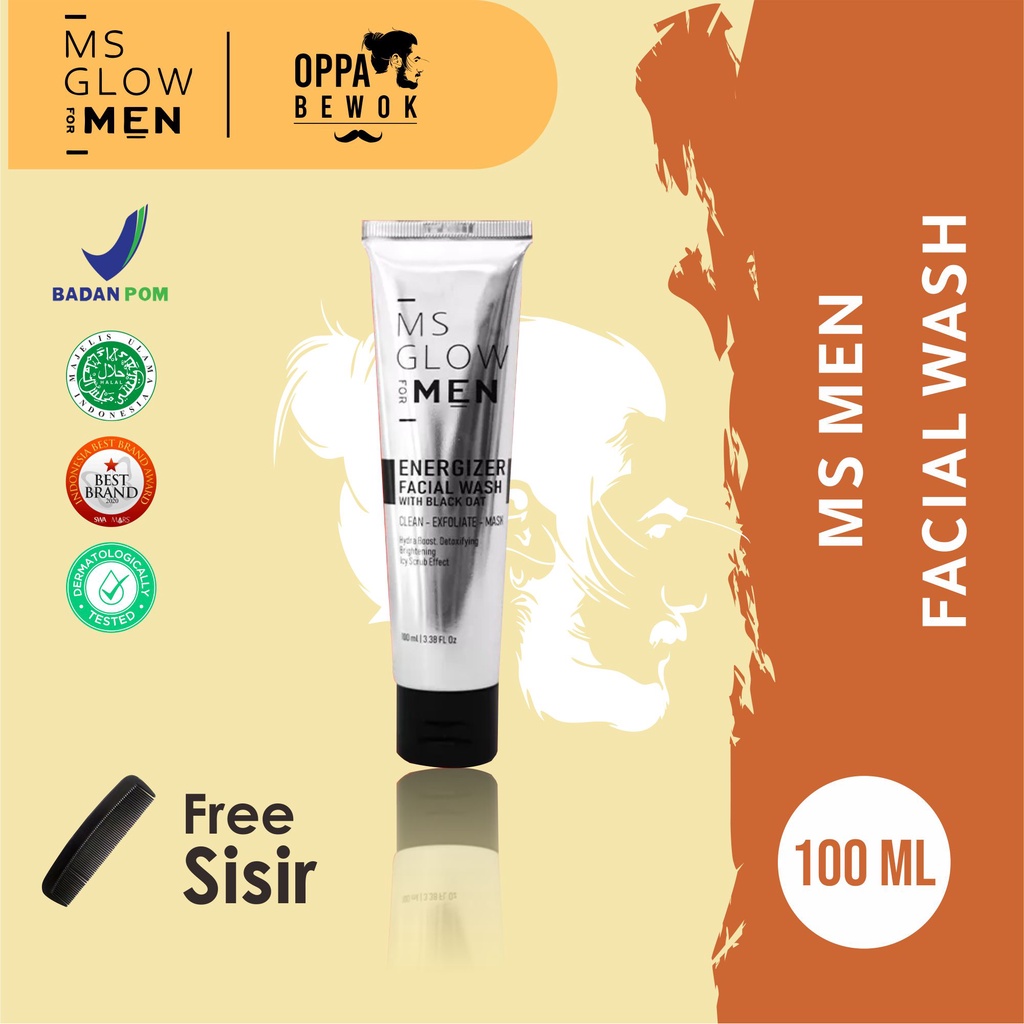 [ ORIGINAL BPOM ] MS GLOW MEN ENERGIZER FACIAL WASH SKINCARE PRIA GLOW UP