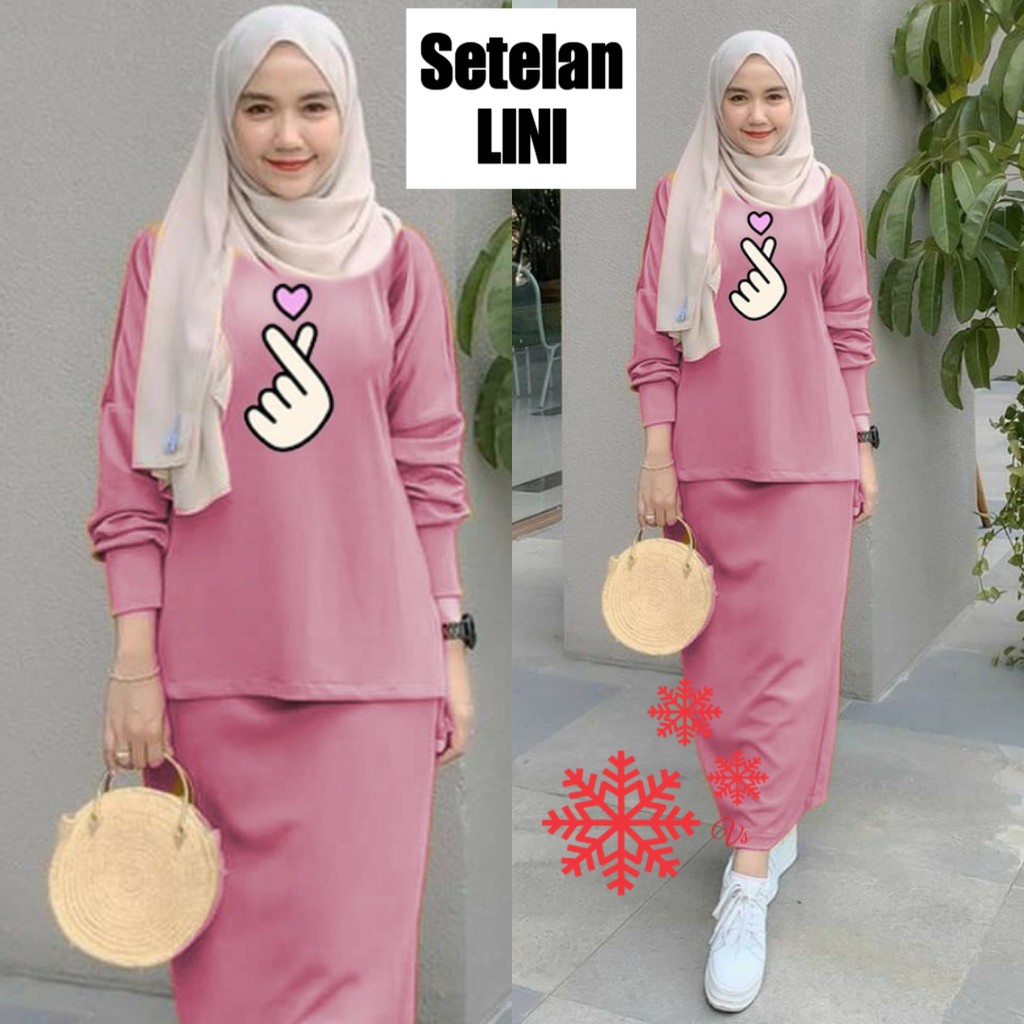 INDOBEST SETELAN LINI WANITA / STELAN BAJU ROK LENGAN PANJANG PESTA