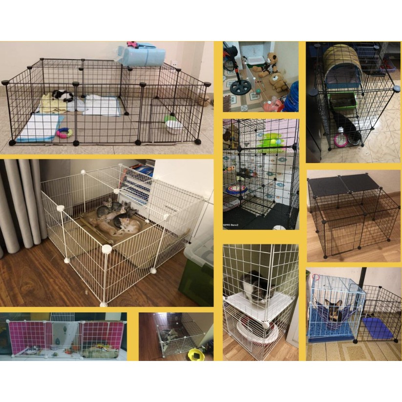 Pet Cage Besi Kandang hewan/Kandang Anjing/Kandang Kucing/Kandang Kelinci/Kandang Lipat DIY kandang Pagar-8