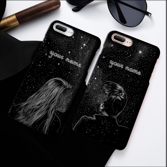 Case couple Black cute bisa request nama for all tipe hp oppo,xiaomi