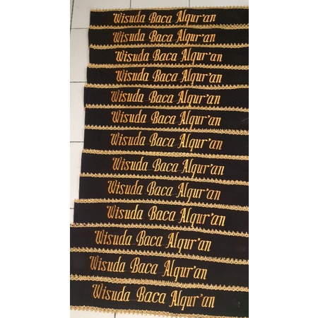 selempang wisuda renda shas wisuda selempang nama bordir( sehari jadi)