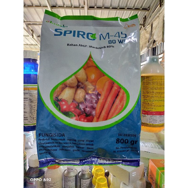 fungisida spiro m45 mancozeb biru ukuran 800gram