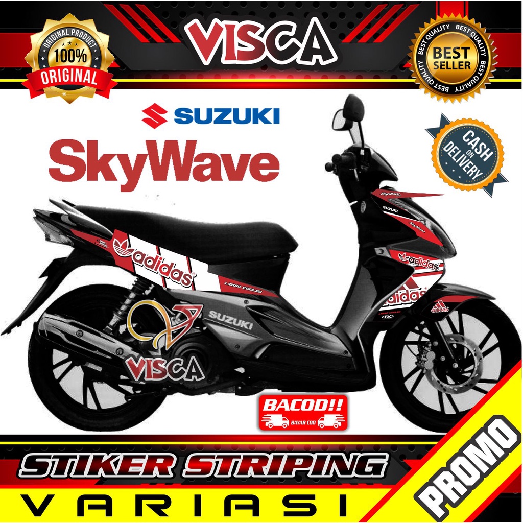 Striping Skywave  - Stiker Sticker Striping Variasi Lis Suzuki Skywave - Striping Hologram Skywave -