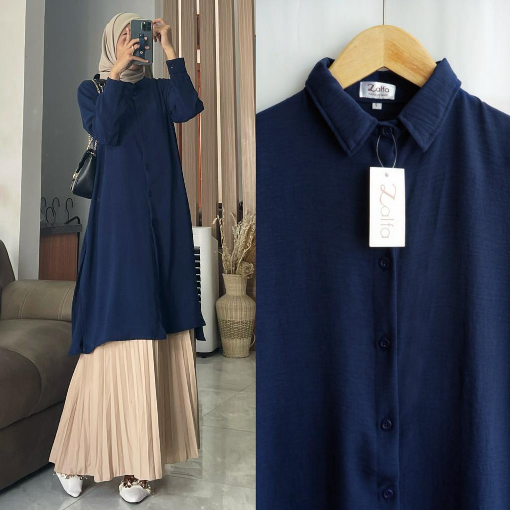 AQILA AIRFLOW tunik by ZALFA OUTFIT / tunik crincle polos