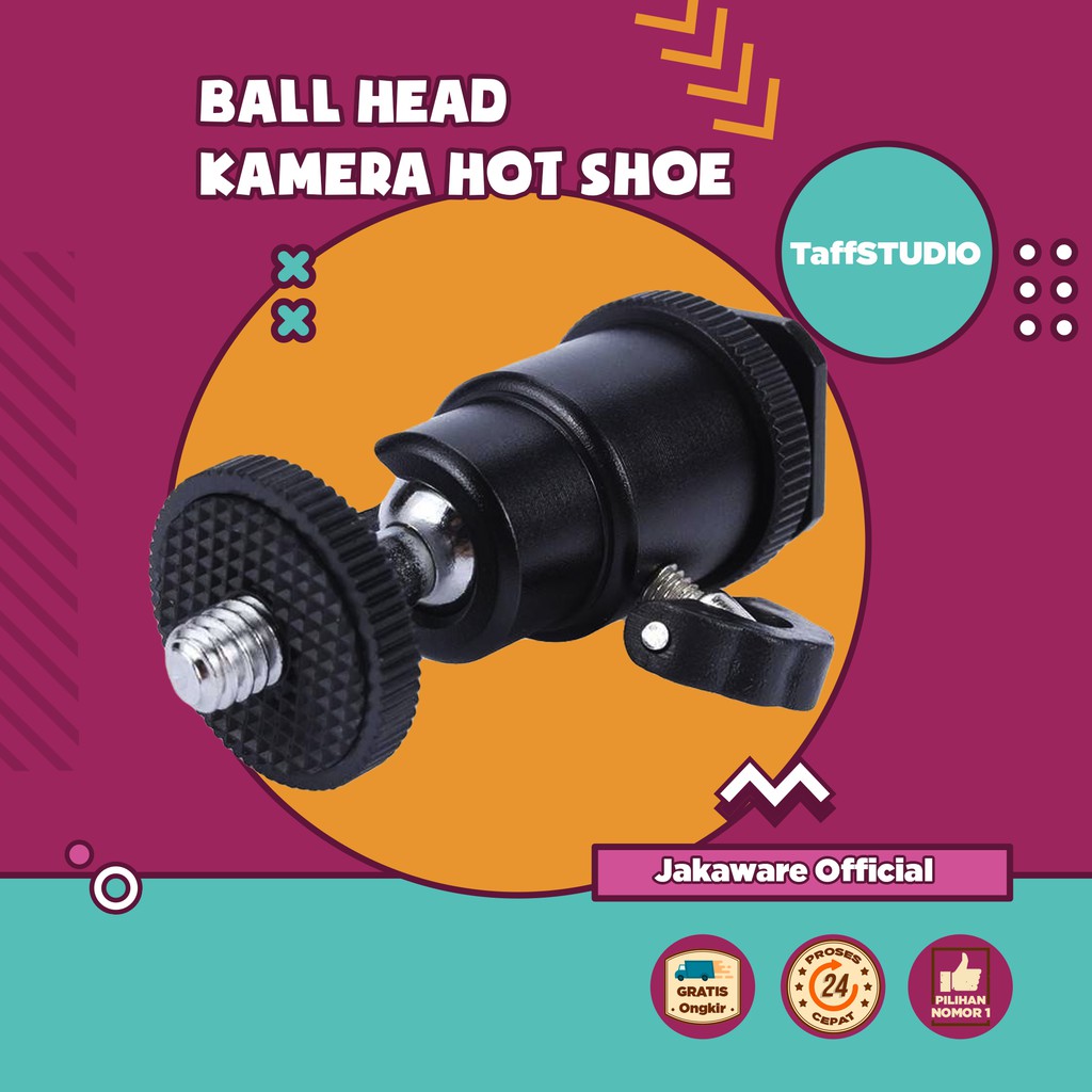 BALL HEAD KAMERA HOT SHOE CAMERA MINI UNTUK TRIPOD DSLR 360 HOLDER HOLD MOUNT MOUNTING BALLHEAD MIRR