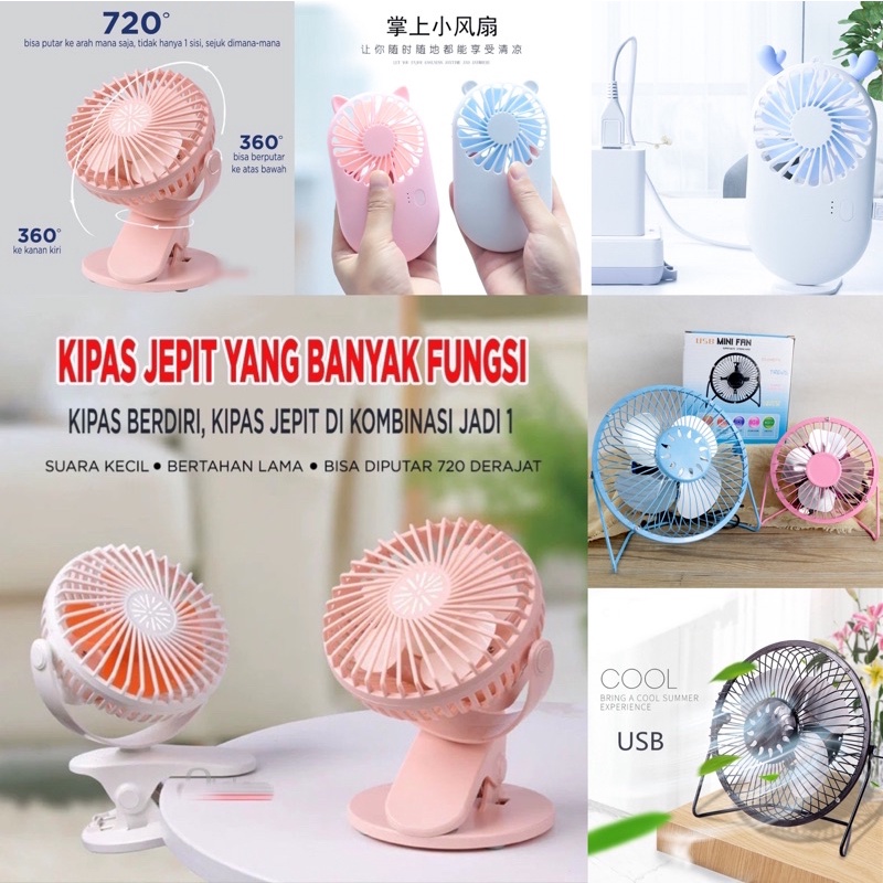 KIPAS ANGIN USB/USB MINI/ PORTABLE MINI ROBOT MINI FAN JEPIT CLIP PUTAR 720