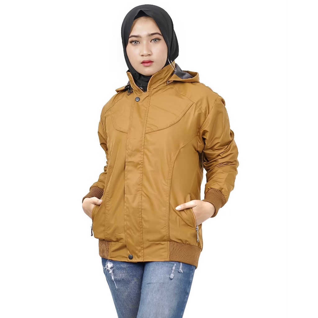 JAKET OUTDOOR WANITA RUNNING LARI OLAH RAGA JAKET PARASUT CEWE WATERPROOF