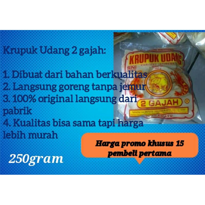 

Krupuk Udang Kerupuk Udang 2 Gajah Kerupuk Udang Mentah Krupuk Asli Indramayu Kerupuk Murah Rental Kriuk Langsung Digoreng 250gram