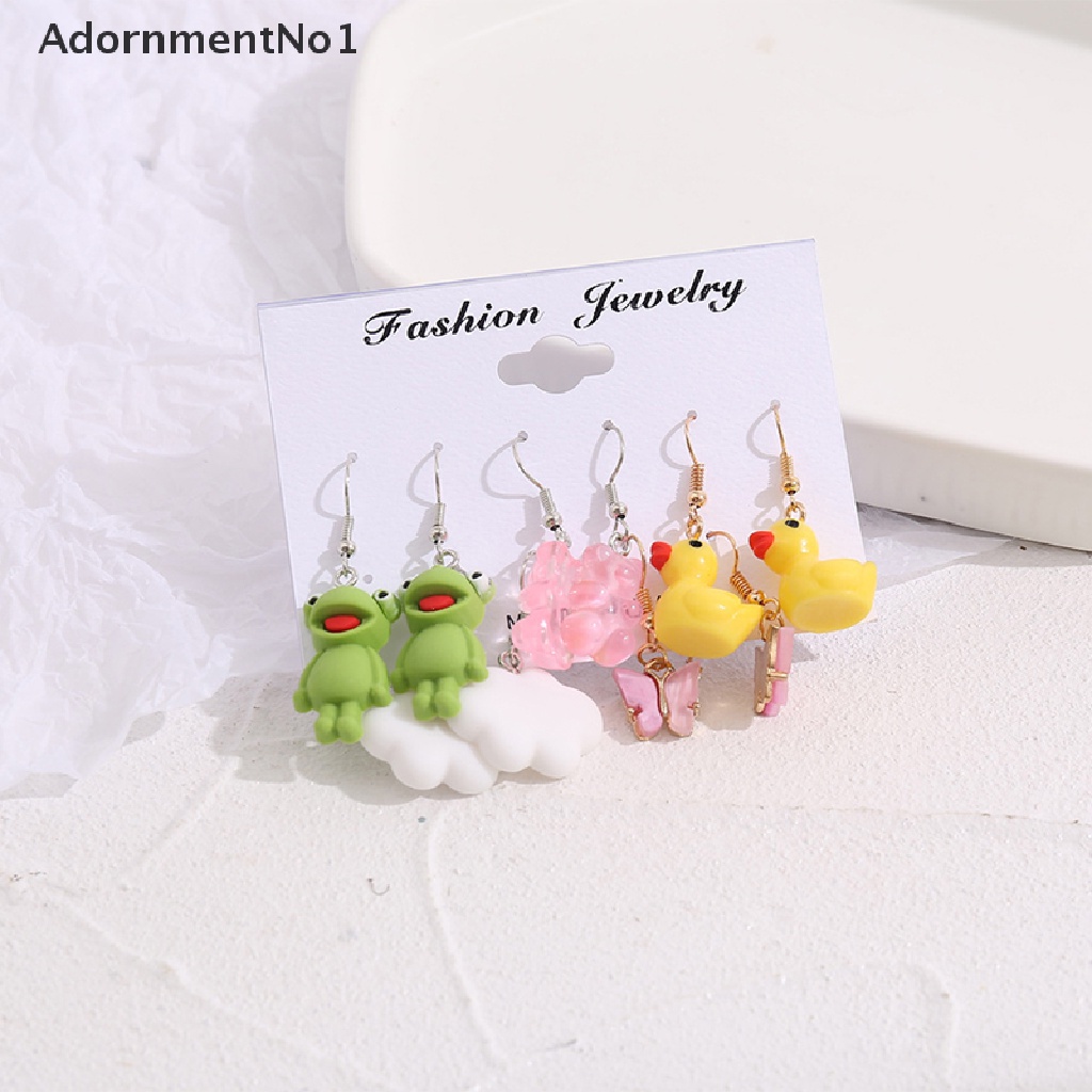 (AdornmentNo1) 5 Set Anting Tusuk Model Kodok / Awan Gaya Punk Untuk Anak Perempuan