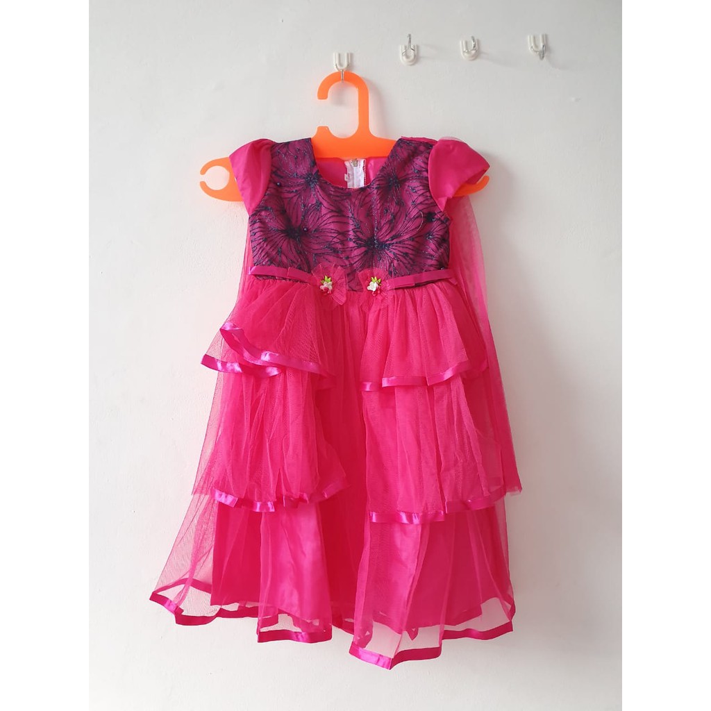 Dress Anak Perempuan 2 3 Tahun Gaun Anak 10 Tahun Baju Pesta Ulang Tahun Kado Murah Bahan Tile Tulle KA51