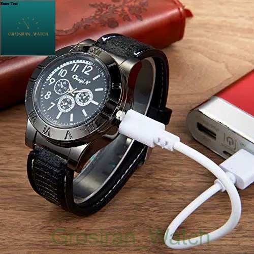 ️ Jam Tangan Pria Korek Api 2in1 Korek Electric + Charger USB [G_W]