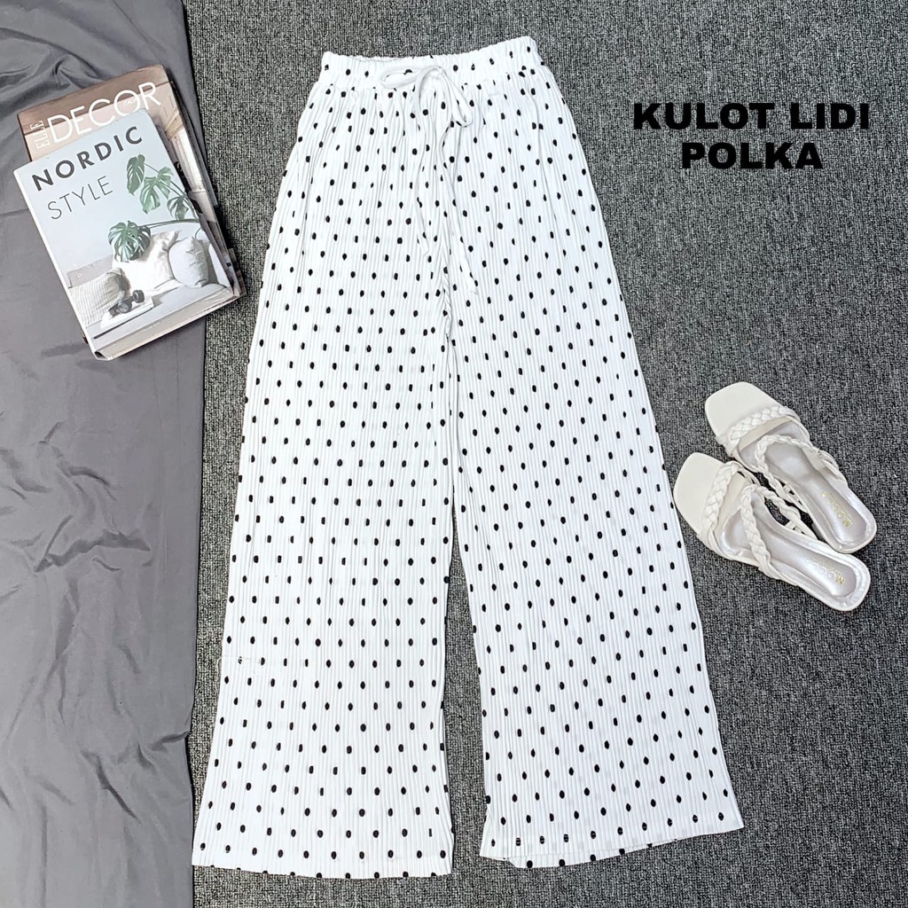 KULOT LIDI POLKA POLKADOT / KULOT PLISKET POLKA POLKADOT / KULOT WANITA / CELANA WANITA