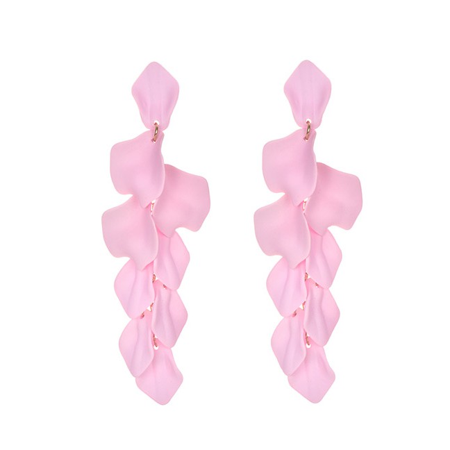 LRC Anting Tusuk Fashion Alloy Resin Leaves Tassel Earrings F91351