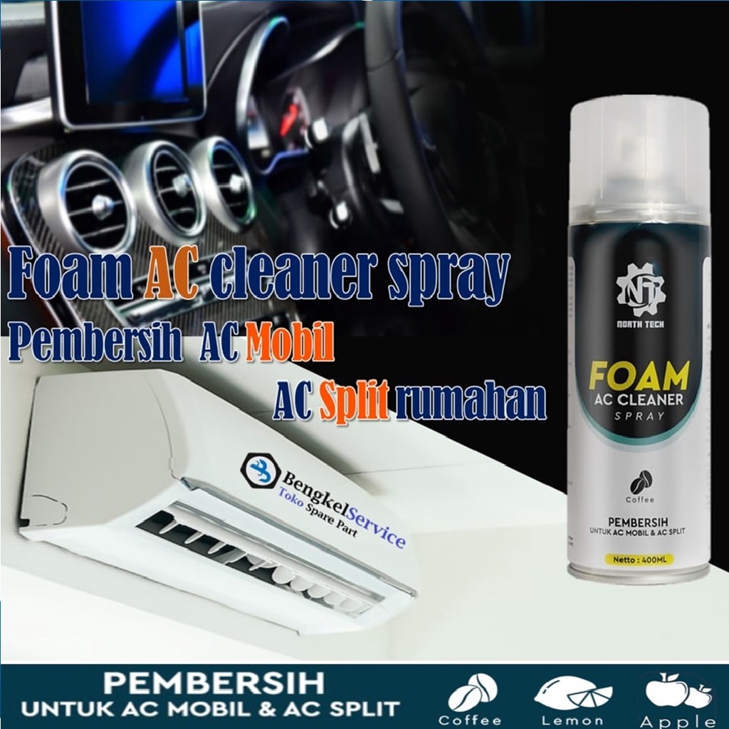 PREMIUM PEMBERSIH 400 ML AC SPLIT AC MOBIL FOAM AC CLEANER SPRAY FOAM