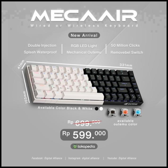 Keyboard Digital Alliance Meca Air Wireless - Keyboard Da Gaming Meca