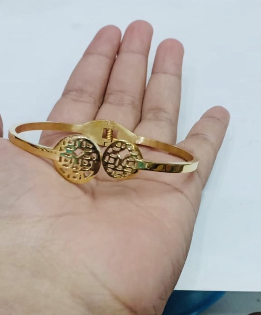 Titanium / gelang titanium / gelang buka’an tengah gold