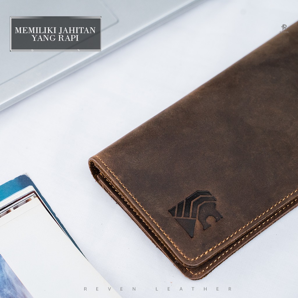 REVEN LEATHER - Dompet Pria / Dompet Kulit Model Panjang Gavin Crazy Horse