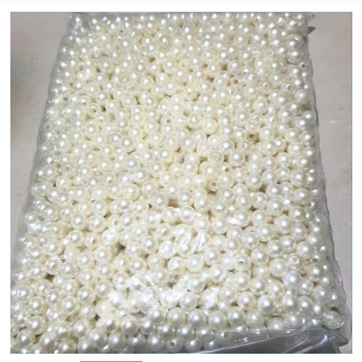 100Gram Payet Mote Manik Mutiara 8mm Bulat Kwalitas SUPER PUTIH