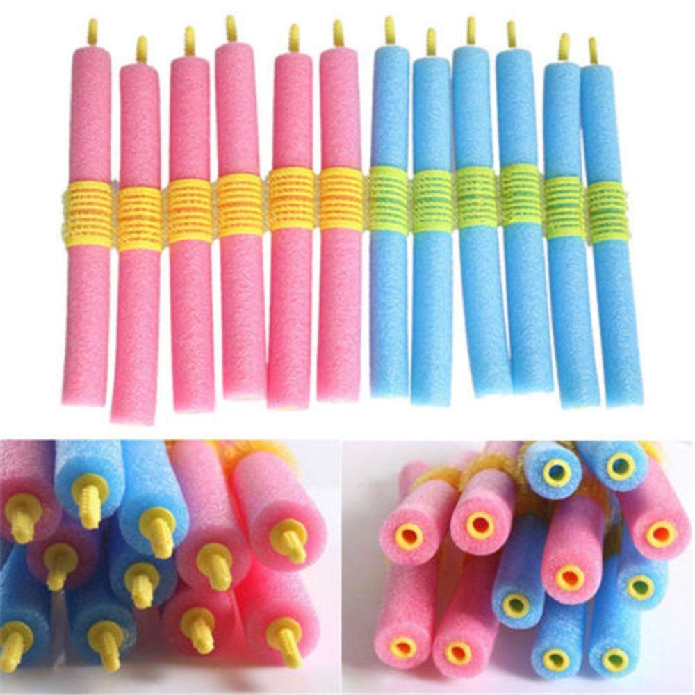 12Pcs/lot Foam Curler Hair Bendy Roller DIY Styling Tools Sponge Salon Hair Curling