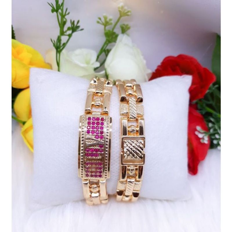 Gelang Xuping Asli Lapis Emas 24k Rantai Lv Super Mewah