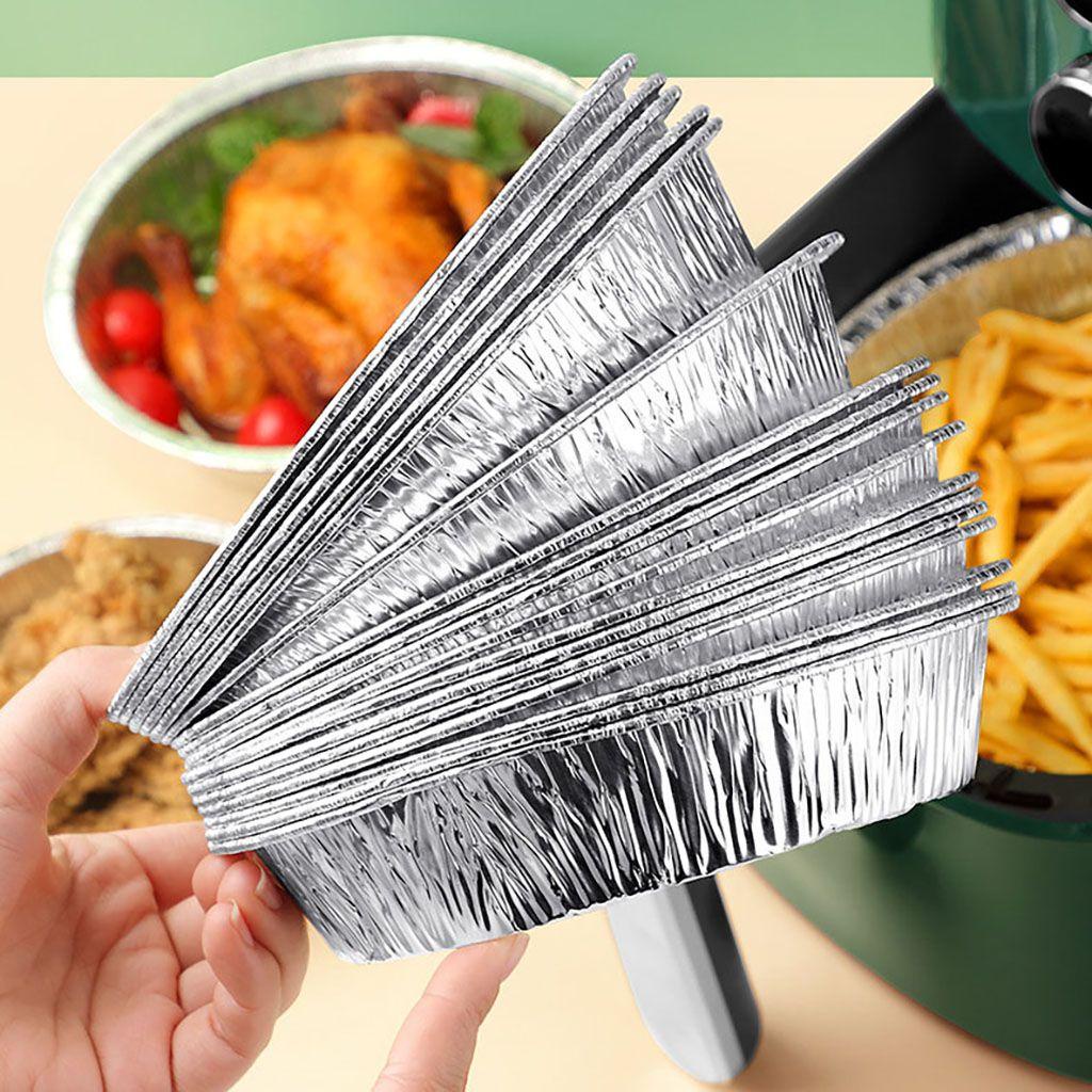 [Elegan] Bakeware Penggunaan Lebar 50pcs/pack Alat Panggang Bulat Anti Lengket Untuk Baking, BBQ, Memasak Air Fryer Aksesoris