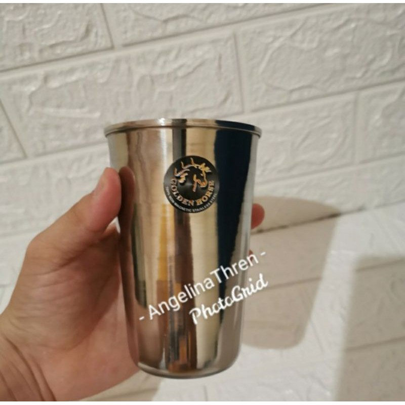 Gelas Stainless Golden Horse 8cm