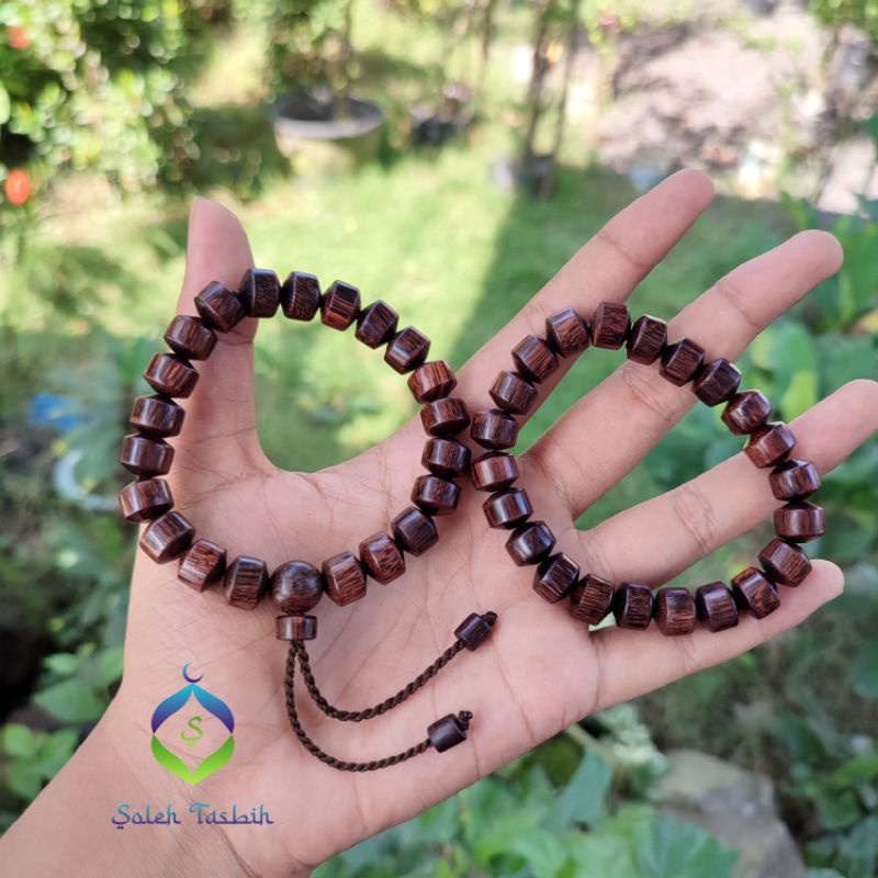Gelang Kayu Galih Asem Motif Tabung, Size 10mm_COD