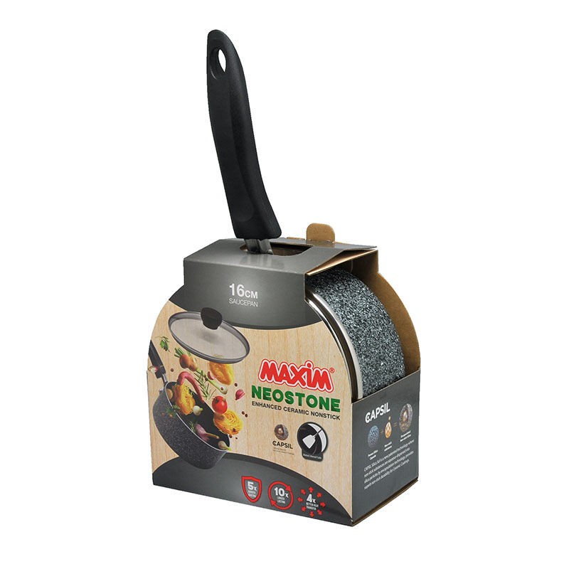 Sauce Pan Maxim Neostone 18 16cm Panci Saus Marble Ceramic Ant Lengket Panci Keramik Anti Lengket Maxim 18 cm 16 cm