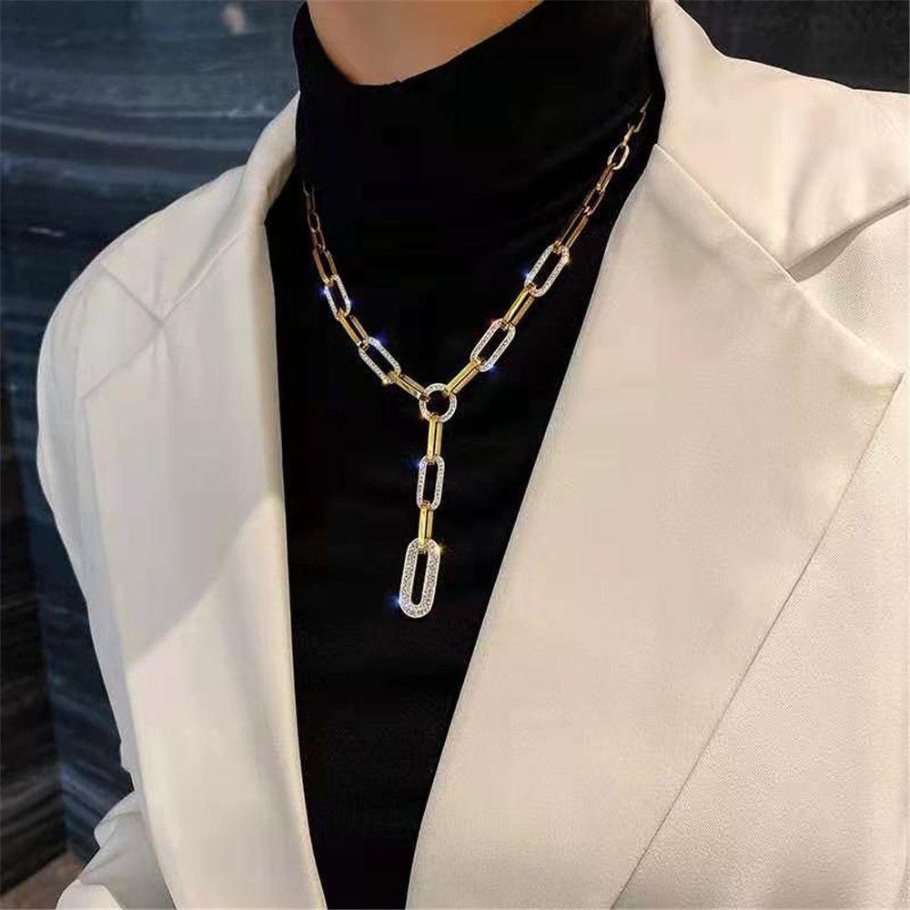 R-bunga Rantai Klavikula Fashion Hip-Hop Kepribadian Gaya Korea Kalung