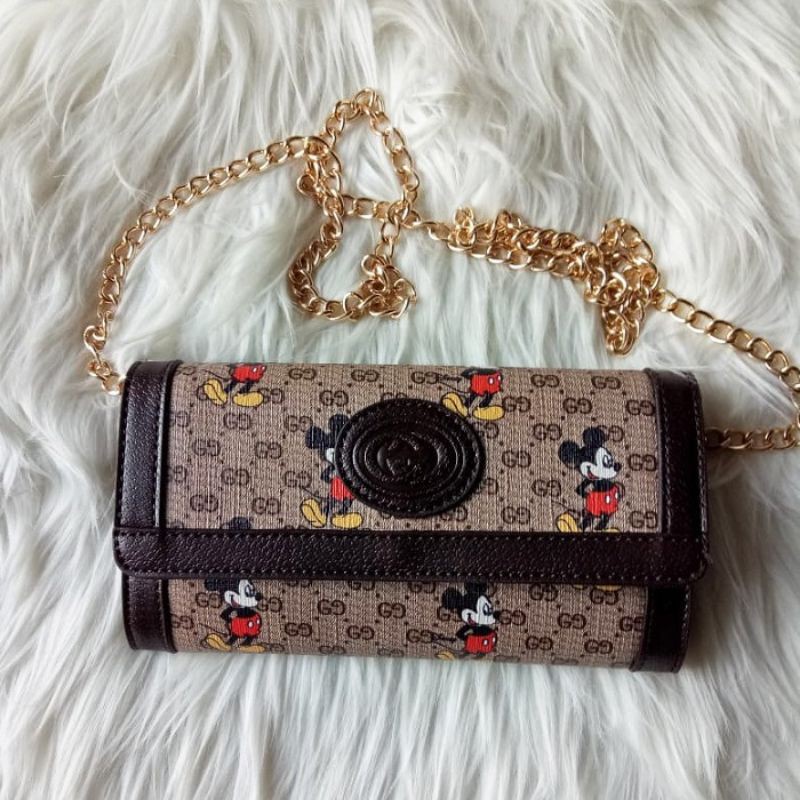 clutch sling rantai gucci mickey