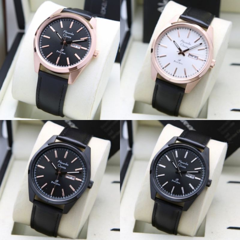 Jam Tangan Pria Alexandre Christie AC 1025 Me Leather Strap Original Garansi Resmi