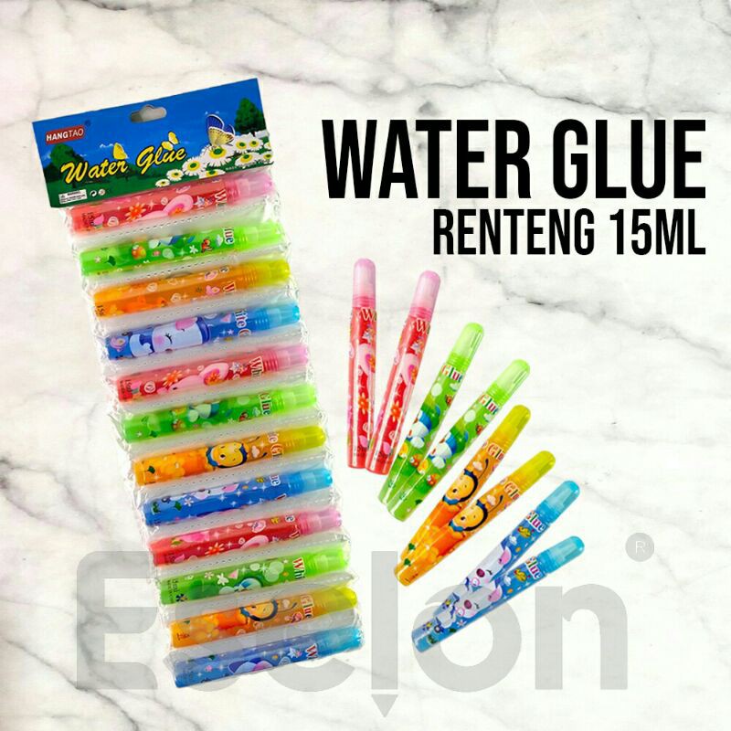 

[1 RTG] Lem water glue renteng/ Lem kertas cair 1 renteng isi 12 pcs