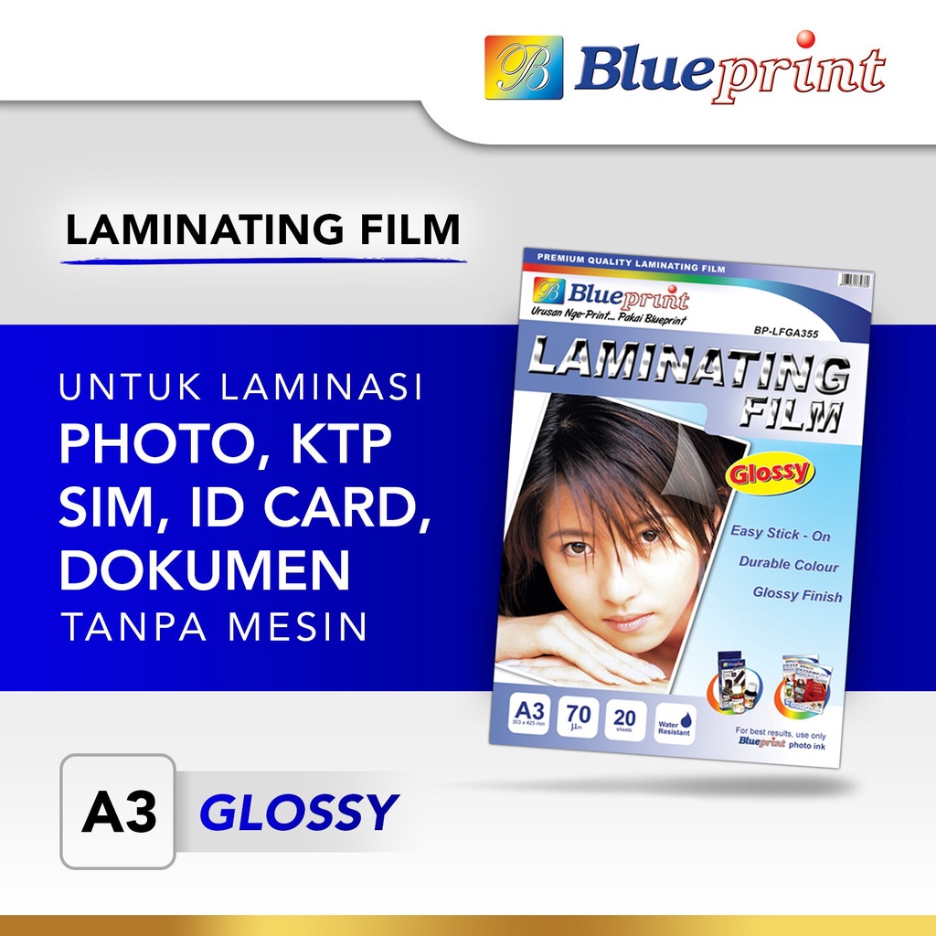 Blueprint Laminating Film  A4+ isi 20 lembar