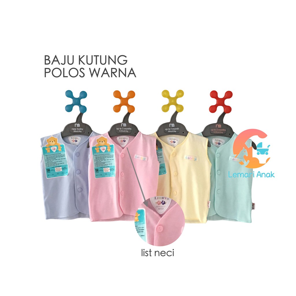  LIBBY  Baju  Kutung Bayi  Polos Warna 0 6 Bulan Shopee  