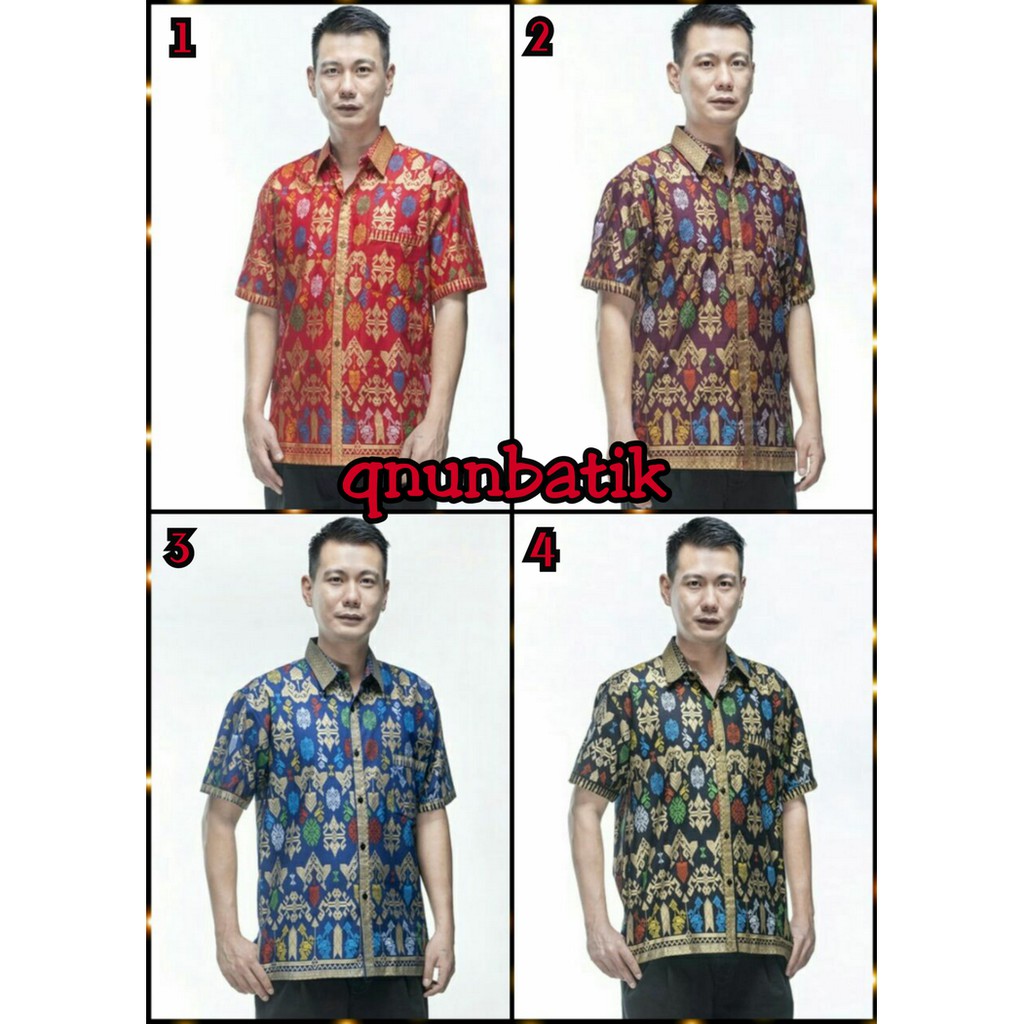 HEM KEMEJA BATIK JUMBO 4L (Ld 130cm) LENGAN PENDEK PRIA SANTIKA PRODO