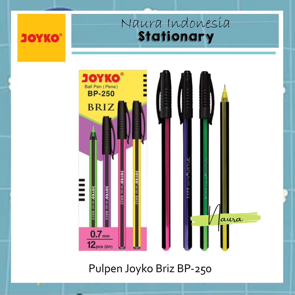 

[1 PACK] Joyko bolpoint BRIZ bp-250 | Pulpen Joyko (12 pcs)