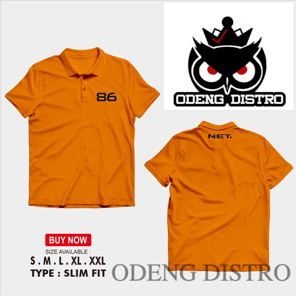 Polo Shirt Kaos Polo 86 NET TV Indonesia Kaos Perusahaan Baju Kerah Keren Distro Murah Casual Pria W