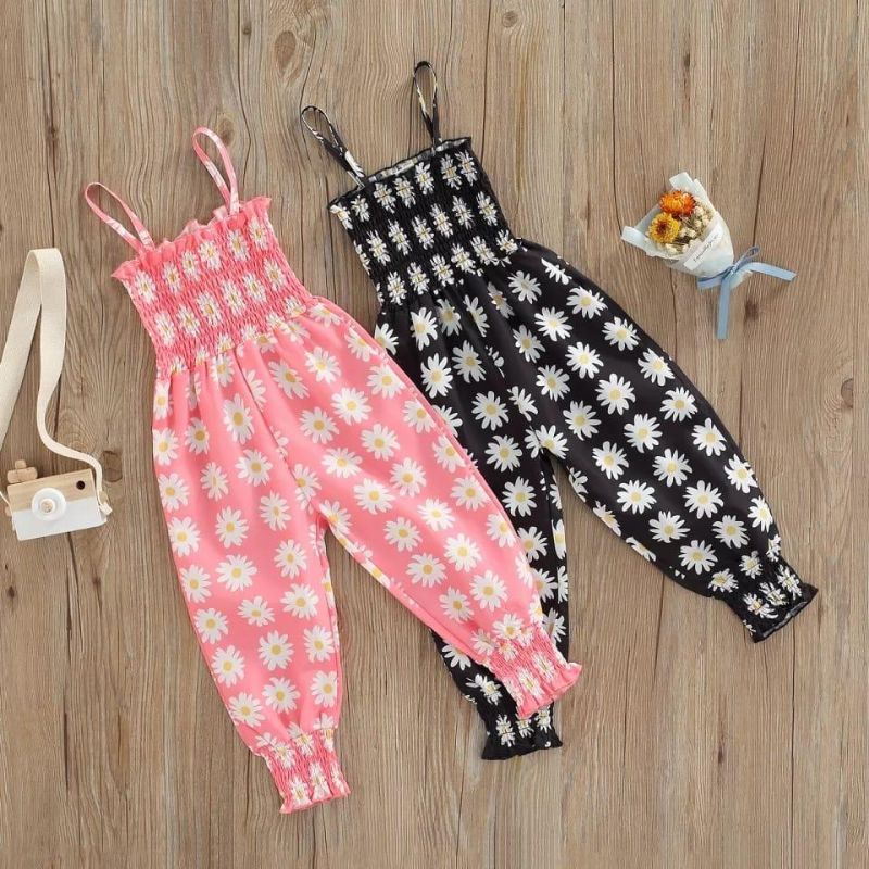 Jumpsuit Anak Naura 2-4 Tahun / Overall Anak Perempuan Daisy Flowers Jumpsuit