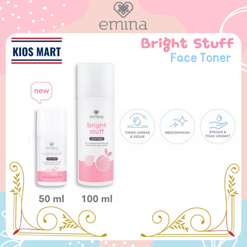 Emina Bright Stuff Series | Face Wash | Face Toner | Moisturizing Cream | Face Serum | Face Scrub | Micellar Water | Loose Powder