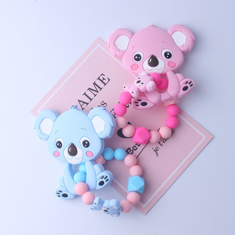 Mary 1 Set Gelang Teether Bentuk Koala Warna-Warni Untuk Bayi Laki-Laki / Perempuan