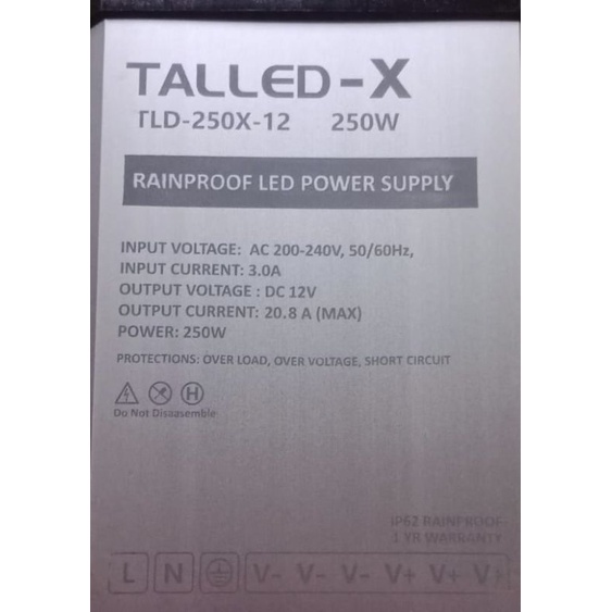 Led power supply TALLED-X 250W