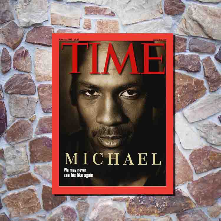 Michael Jordan Cover Majalah 1998 Poster Kayu - Pajangan Dekorasi Dinding Rumah