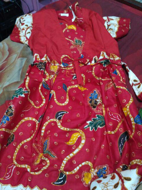 Qnunbatik Dress/terusan Batik Anak Perempuan Sabrina Daun Jaya