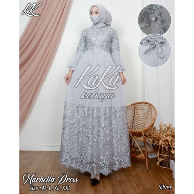 Marbella Dress by Kaka kebaya / Dress Kebaya Modern/ Dress Cantik / Dress Kebaya Lamaran / Gamis Lebaran / Gamis kekinian / Dress brokat tulle Mewah