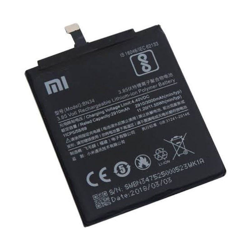 Batterai Xiaomi Redmi 5A / BN 34 Model Original Baterai BN34