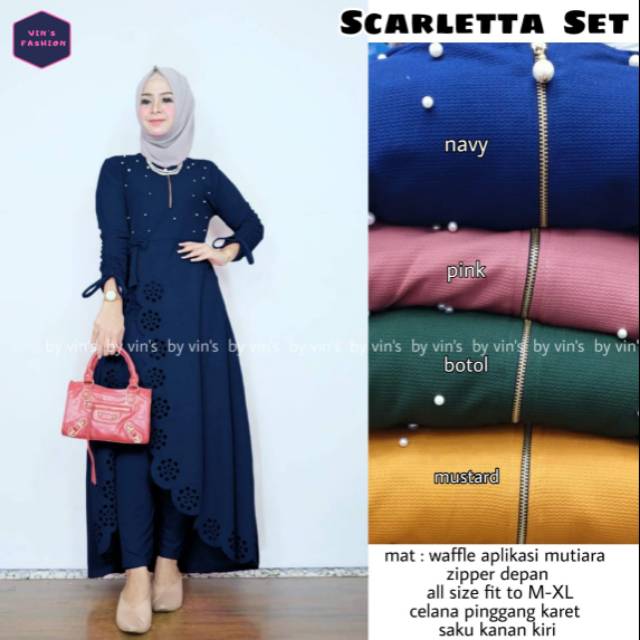 Scarletta Set Setelan Wanita Atasan Bawahan Premium Product Setelan Remaja Dress Remaja